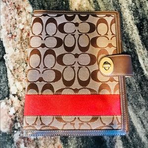 Coach signature notebook orange stripe